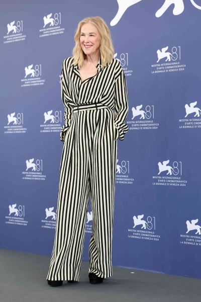 Catherine O'Hara attended the 'Beetlejuice Beetlejuice' premiere at the 2024 Venice Film Festival in a Moira Rose-coded gown. See her look that went full crowening, here.