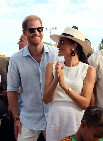 Meghan Markle wore Princess Diana's Cartier Tank Française watch during her and Prince Harry's trip to Colombia.