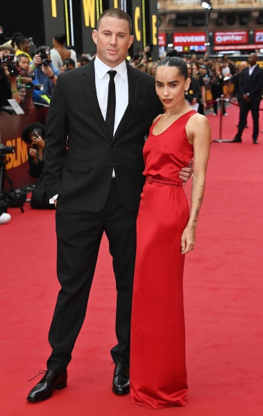 Zoë Kravitz wore a fiery, slinky Saint Laurent gown for the European premiere of her directorial debut, 'Blink Twice.' Her dad Lenny and fiancé Channing Tatum also wore Saint Laurent for the event. See their looks, here.