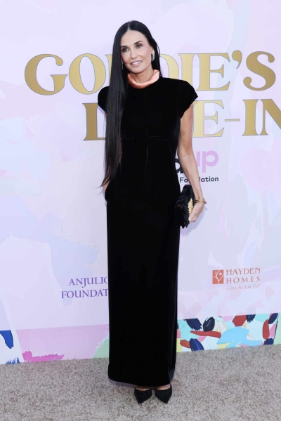 Demi Moore revamped her ankle-length black gown with a colorful deconstructed mock neck as she stepped out for the 20th anniversary of the Goldie Hawn Foundation and MindUP Gala on Friday, September 27.