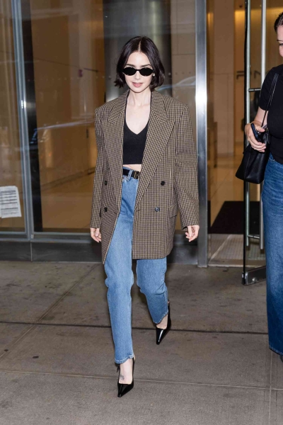 Lily Collins's style continues to be chic and timeless as she wears three classic outfits on another day of her 'Emily in Paris' press tour—and her blazers are the stars of the show.