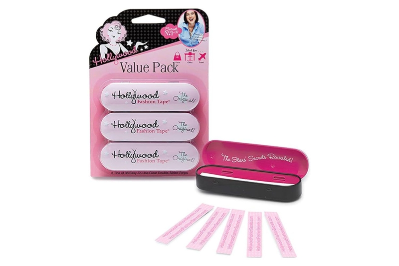 The Hollywood Fashion Secrets Double Stick Fashion Tape is $8 at Amazon. A writer with a large chest can wear blouses without gaps between buttons thanks to the tape beloved by busty shoppers.