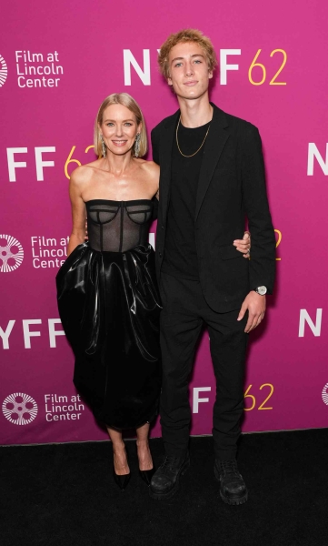 Naomi Watts made a rare red carpet appearance alongside her 17-year-old son Sasha at the premiere of her new movie 'The Friend' while wearing a sheer corset. See the cute mother-son moment, here.