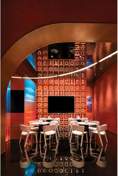 Trippy Geometric Forms Shape This Award-Winning Bar Design