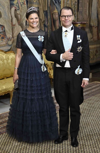 Princess Victoria of Sweden attended the Nobel Laureates dinner while wearing a dress from H&M and a 119-year-old diamond tiara.