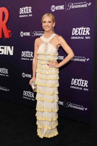 Sarah Michelle Gellar's butter-yellow ruffled dress at the 'Dexter: Original Sin' premiere was giving major Y2K prom queen vibes. See her full red carpet look, here.