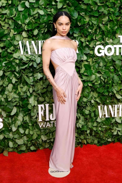 Zoë Kravitz wore an elegant lilac gown with sultry cutouts and an Old Hollywood detail for her first red carpet appearance following her split from Channing Tatum. She donned the number at the 2024 Gotham Awards in New York City, where she presented a tribute.