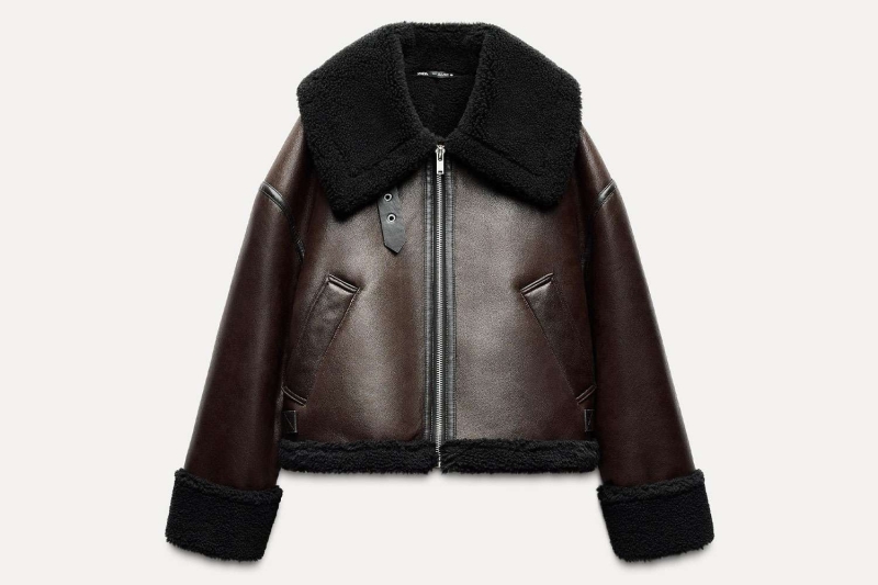 Bella Hadid wore a leather jacket with a fur lining. Shop shearling-trim winter jackets inspired by the 2025 trend from Amazon, Gap, and Nordstrom, starting at $45.