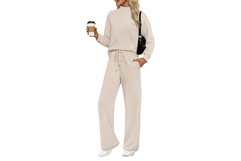 Cozy loungewear sets are on sale at Amazon for up to 44 percent off. Shop the 10 best matching lounge set deals, including duos with crewneck sweaters, mock-neck pullovers, and cardigans, as well as wide-leg pants and joggers, starting at just $33.