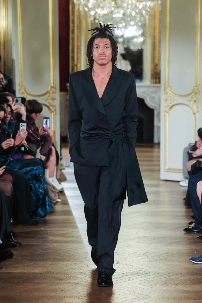 Heidi Klum and Seal's son, Henry Samuel, made his runway debut during the Lena Erziak Haute Couture Spring-Summer 2025 Show in Paris on January 28.