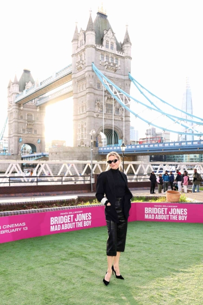 Renée Zellwegger attended a 'Bridget Jones: Mad About the Boy' press event wearing a pair of leather capris that were so Y2K-coded.