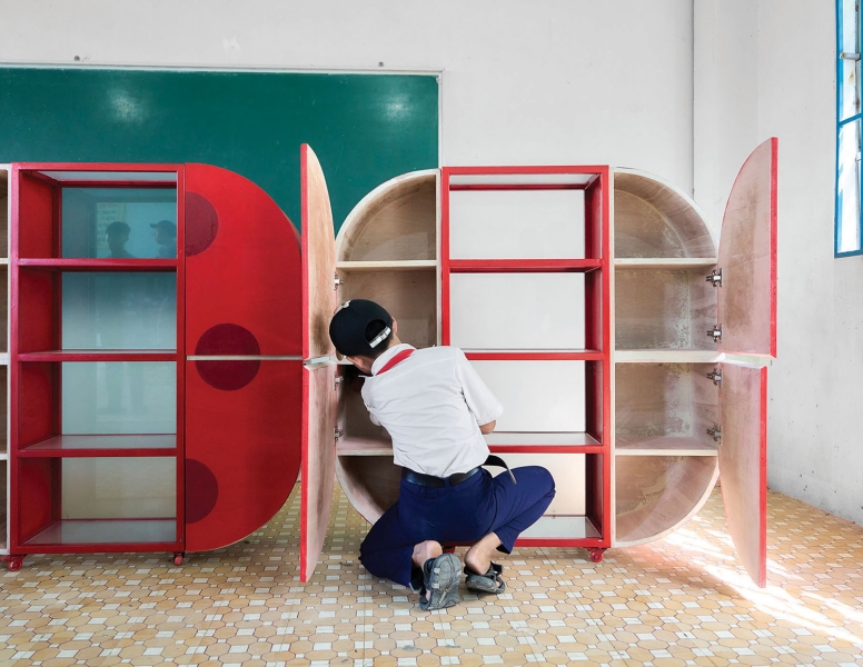 This Playful Ladybug Shelf Adds Cheer To Vietnamese Libraries