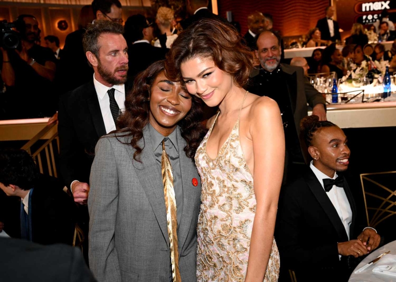 Zendaya changed into a beaded slip dress for her second look at the 2025 Golden Globes.