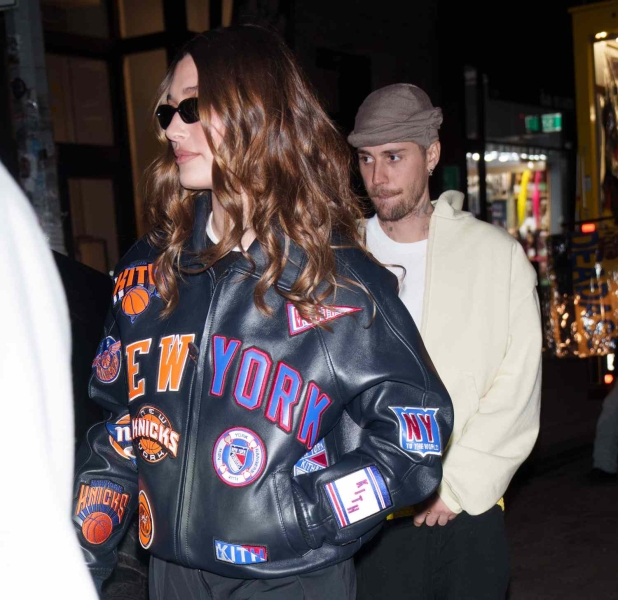 After welcoming their first son, Jack Blues Bieber, last fall, Hailey and Justin Bieber stepped out in New York City for a rare date night in coordinating looks.