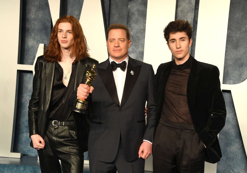 Brendan Fraser sat in the front row of the Todd Snyder Fall RTW 2025 fashion show at New York Fashion Week to watch his son, Holden Fraser, walk the runway,