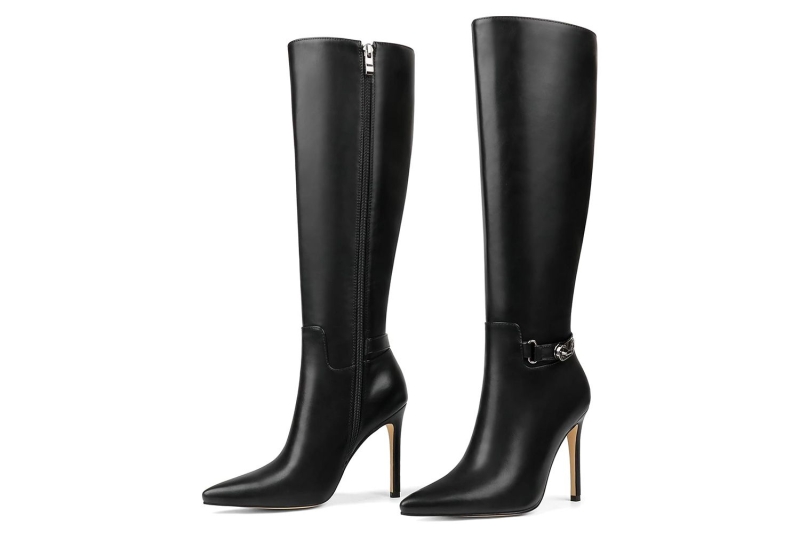 Celebrities like Sarah Jessica Parker, Jennifer Lopez, and Taylor Swift have all recently worn knee-high boots. An InStyle writer found several similar pairs of tall boots with pointed-toes, stiletto heels, and slouchy silhouettes, starting at $40 on Amazon.