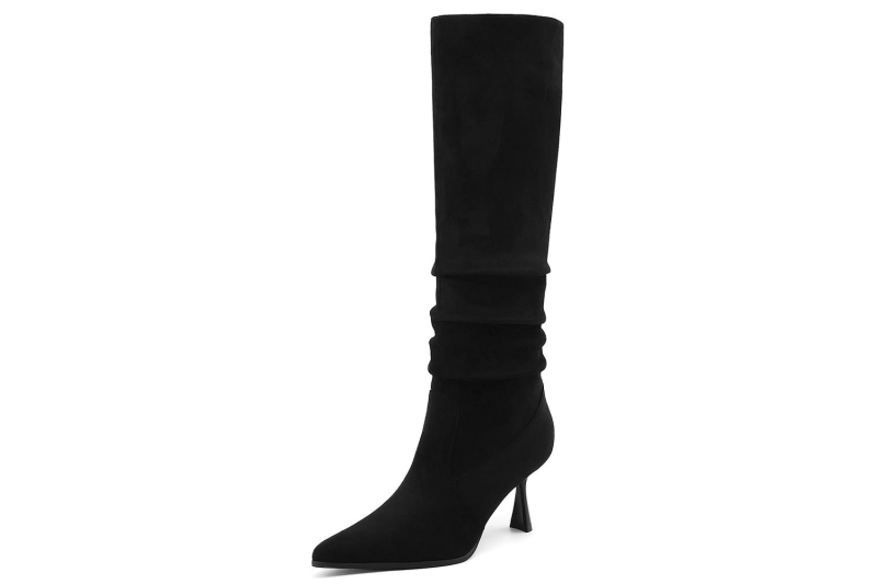 Celebrities like Sarah Jessica Parker, Jennifer Lopez, and Taylor Swift have all recently worn knee-high boots. An InStyle writer found several similar pairs of tall boots with pointed-toes, stiletto heels, and slouchy silhouettes, starting at $40 on Amazon.