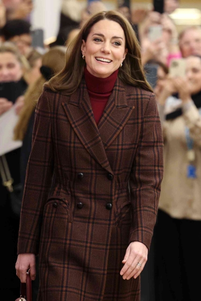 Given the seriousness of the occasion, Middleton opted for an understated ensemble that was actually upcycled from her visit last month to the hospital where she underwent cancer treatment last year.