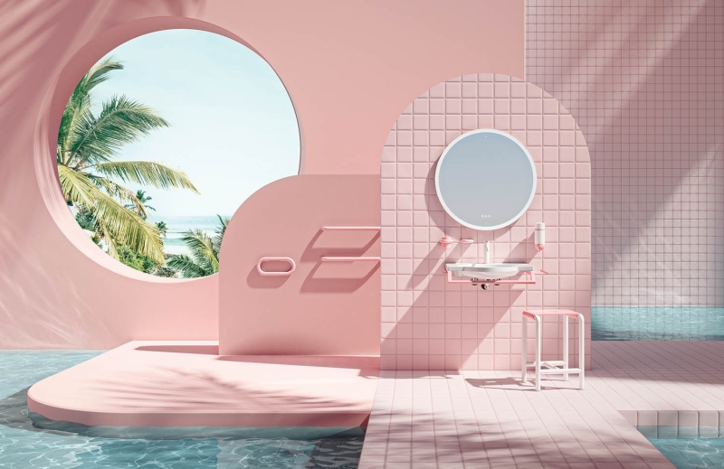 Barbiecore Meets Bathroom in the Ultimate Pink-Powered Collab
